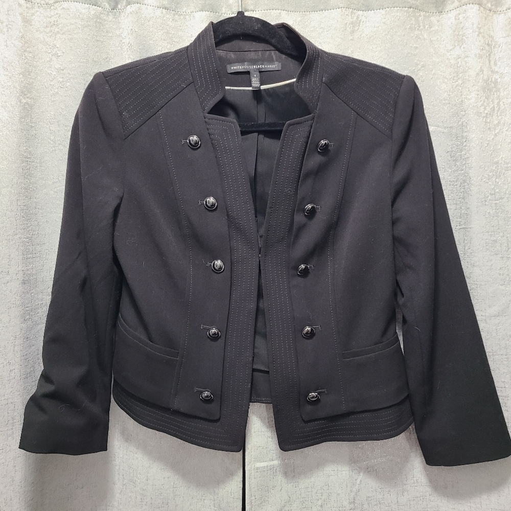 Reserved❗️White House Black Market Double-Breasted Black Blazer Womens Size 4‎ - Picture 11 of 12